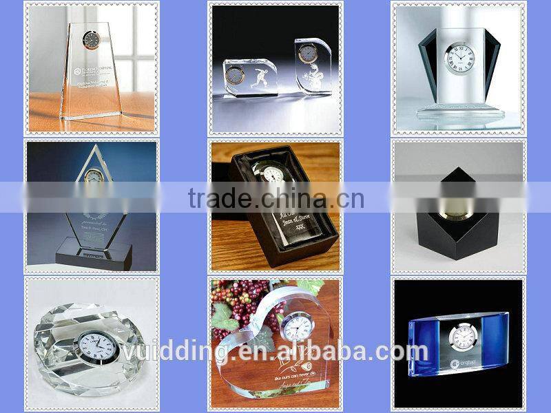 Personality Glass Round Crystal Clock For Father's Gifts