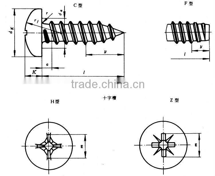 pan head self drilling screws