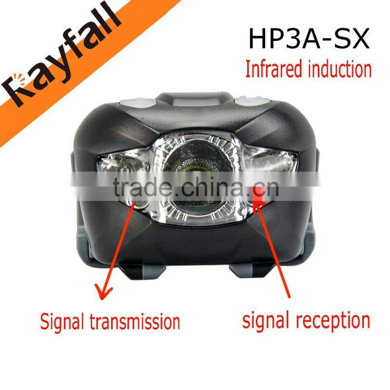 Led light sensor powerful headlamp with custom elastic bands