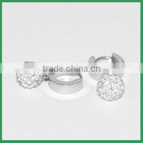 Fashion Big Crystal Stainless Steel Crystal Earring BE10161