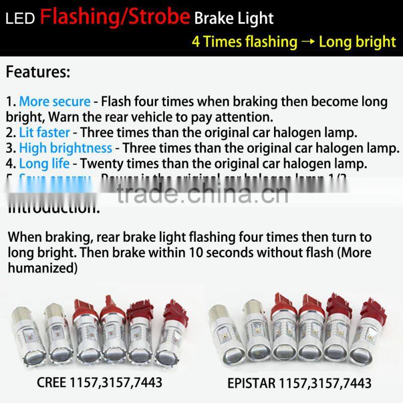 Newest!!! 30W 1157/3157/7443/T20/T21 turning lights flash Flash Led Car Brake Light