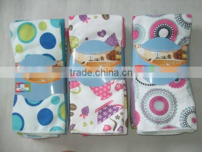 custom print cleaning towel tea towel microfiber towel set wholesale