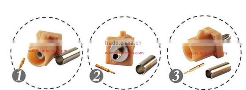 Car Fakra plug smb connector crimp for RG174 Cable