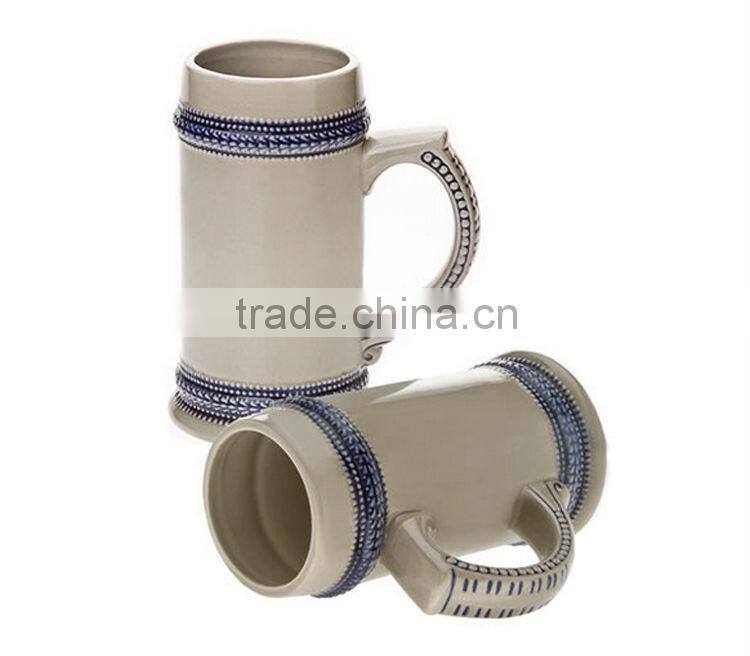 Wholesale ceramic large 1 litre beer mug for promotion