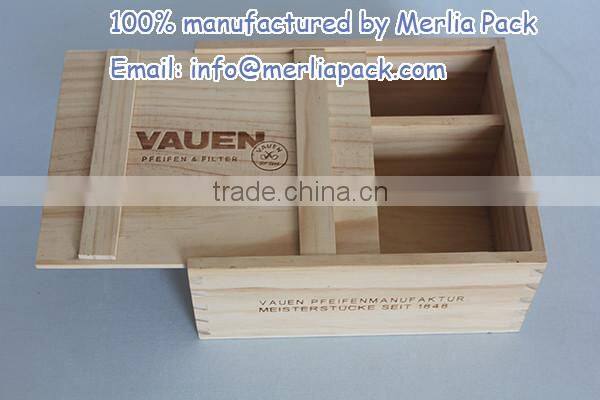 NEW MEDIUM SLIDE TOP WOOD STORAGE BOX SLIDING UNFINISHED PINE WOOD BOX 10''X8''X3''