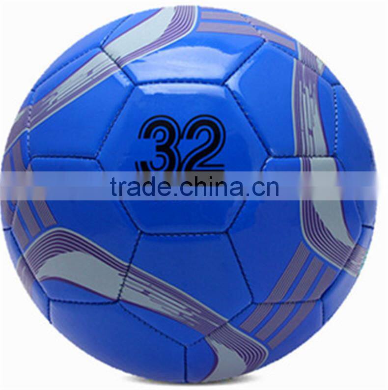 2015 new design PVC material machine sewn 32 panels Blue footballs