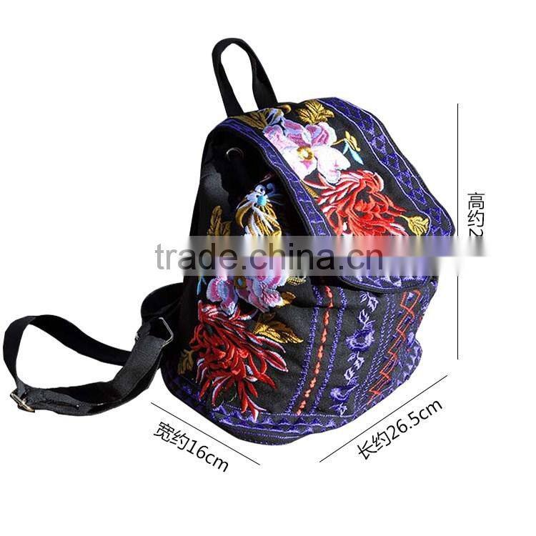 Hot Sale Customized Vintage Canvas Backpack For Women, Vintage soft Backpack Canvas embroidery