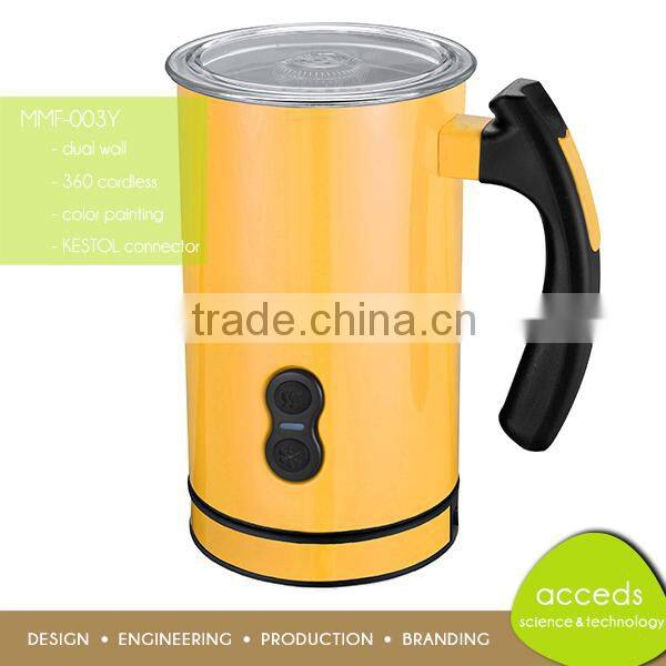 Summer Promation 220V Cappuccino Milk Frother Yellow
