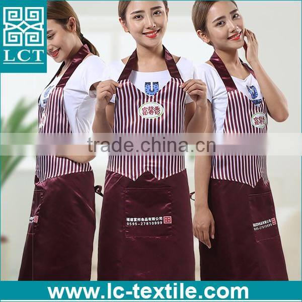 custom cheap waitress uniform ladies bartender polyester satin apron