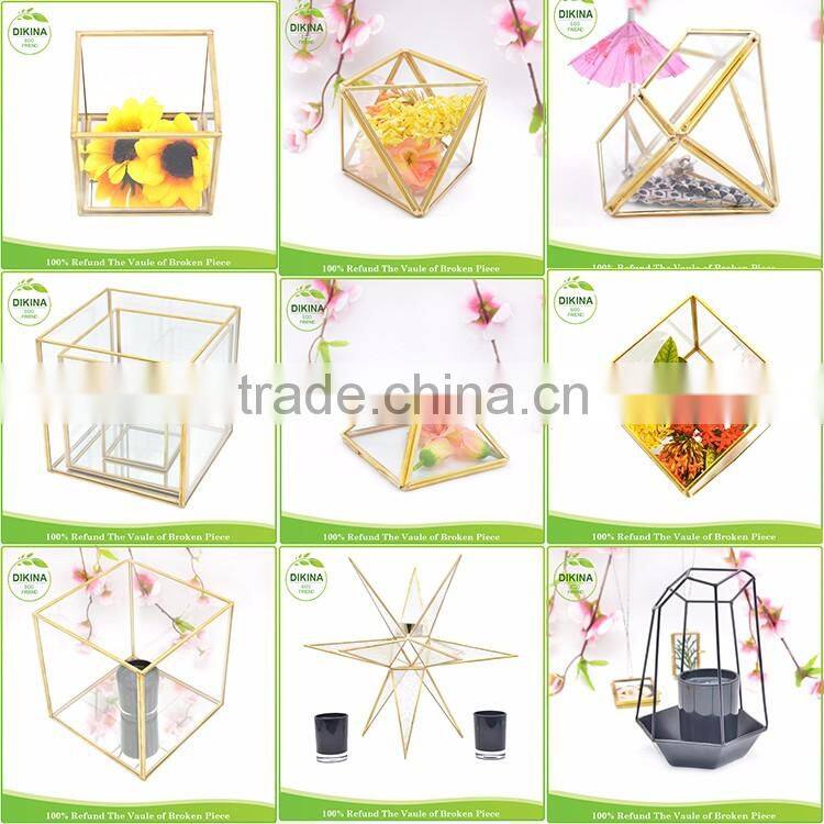 stand or hanger in copper wire Evergreen | Modern & Simple Houswares Dodecahedron flower tillandsia air plant holder