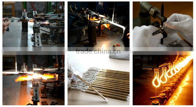 Single tube short wave halogen infrared heating lamp