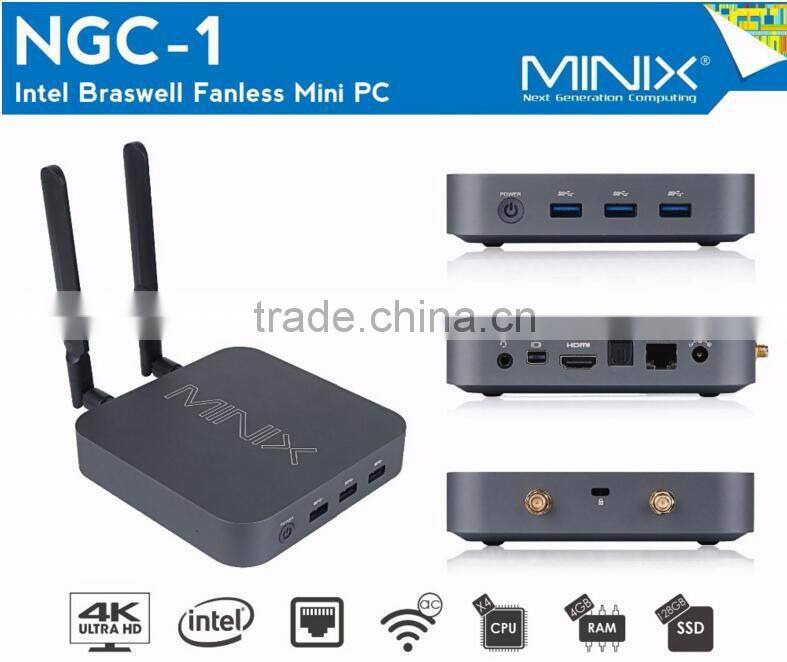Minix NGC-1 N3150 4GB DDR3L 128GB Windows10(64-bit)/Ubuntu 4GB/128GB/N3150/4K OS intel braswell fanless mini PC