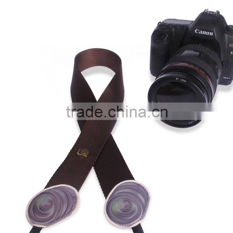 Factory supply LYNCA LM series fashion colorful camera shoulder strap with lens coffea pattern