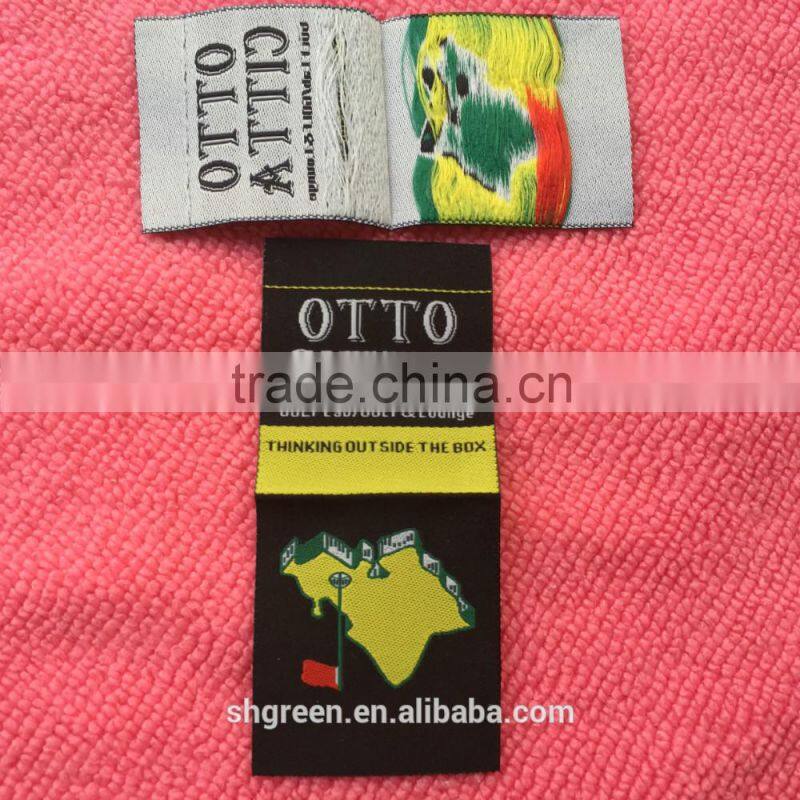 high density weaving clothing patch,taffeta woven label for jersey