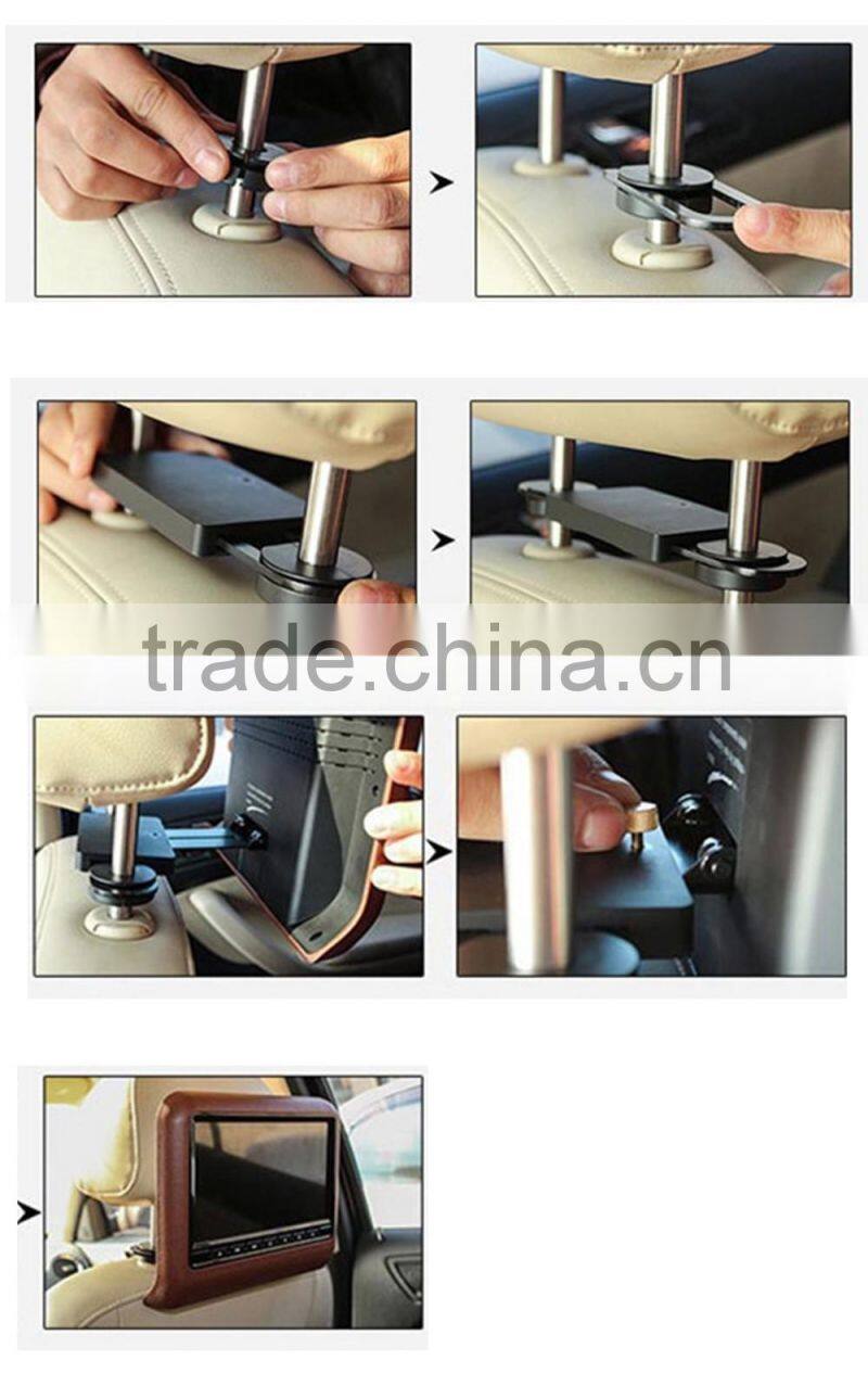 9 inch Portable Universal Headrest monitor with DVD player Car Back Seat LED Monitor