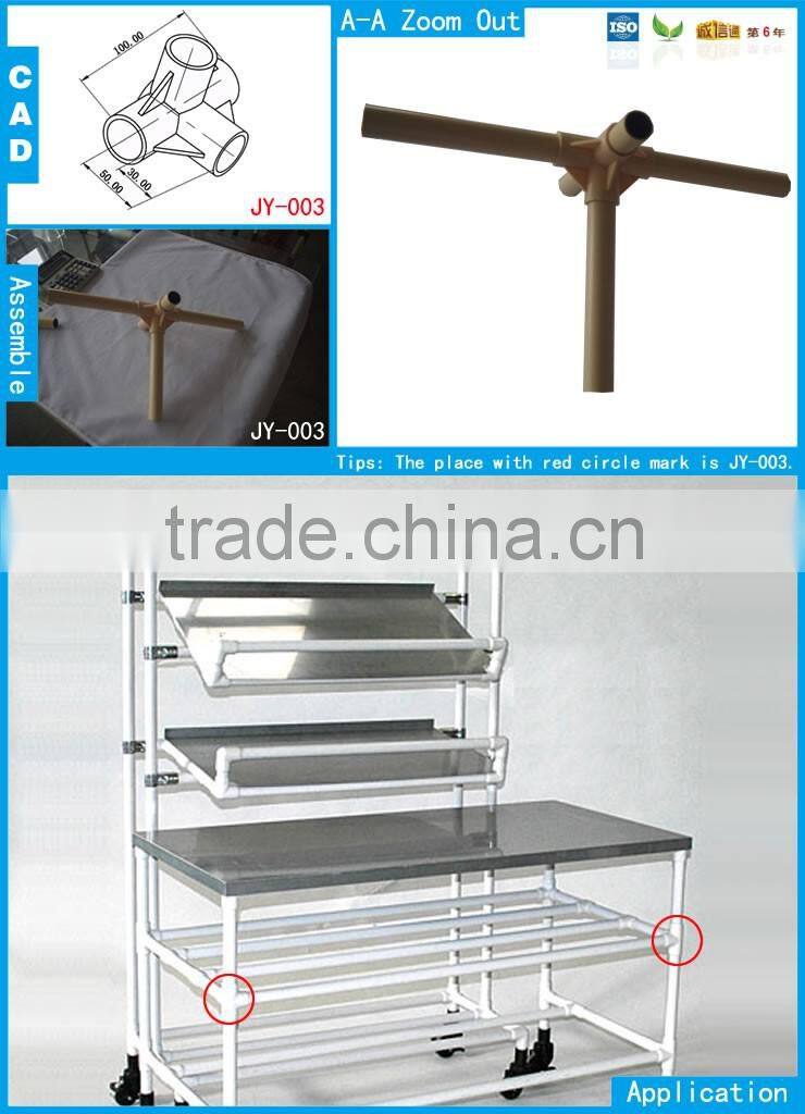 JY-A003|3 way ABS plastic joint|Warehouse rack ABS plastic joint|Coated pipe ABS plastic joint