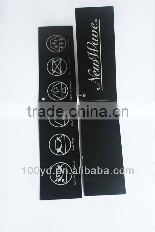 2014 Custom Black Garment Hang Paper Tag