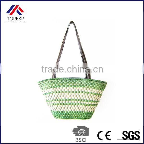 Paper Straw Bag Beach Striped Tote Bag