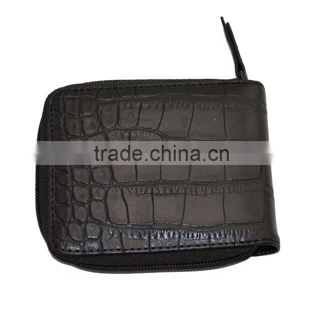 custom zipper leather wallet for men or women