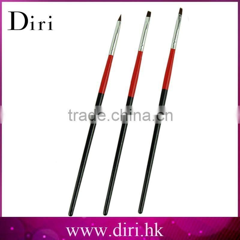 3 sizes/set Red Soft and Professional Nail Brush Kit Set