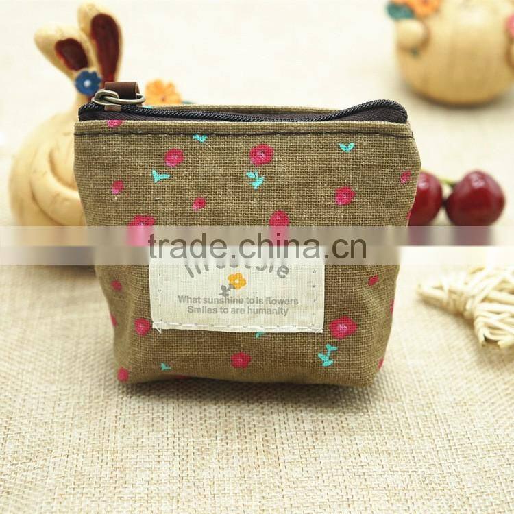 fashion retro canvas zero purse/lovely coin purse/key bag