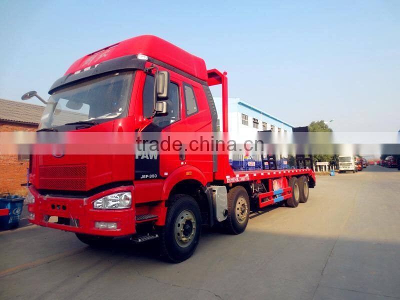 Driving type 8*4 FAW Flat Bed Towing Truck for Sale