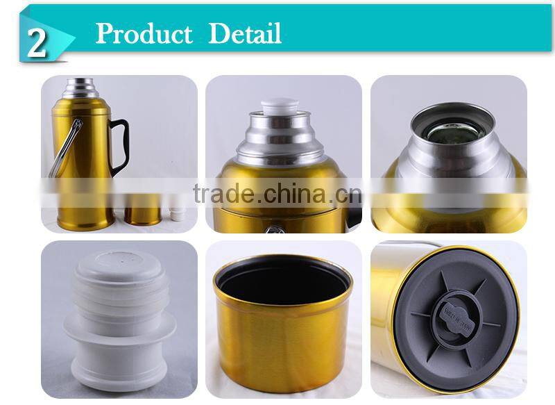Fashion design metal printeddouble wall vacuum thermal teapot