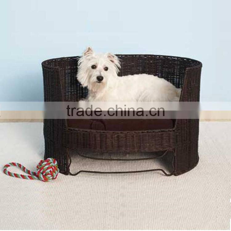 Pet products 2016 rattan hand weaving luxury pet dog bed wholesale
