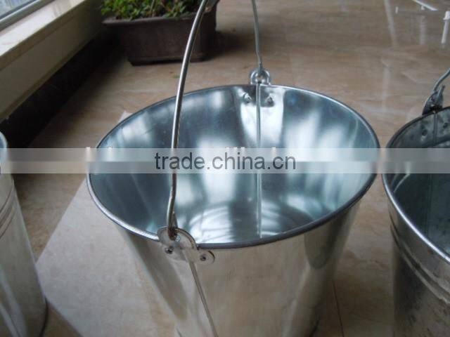 10L Metal Galvanized Buckets with wooden handle for US