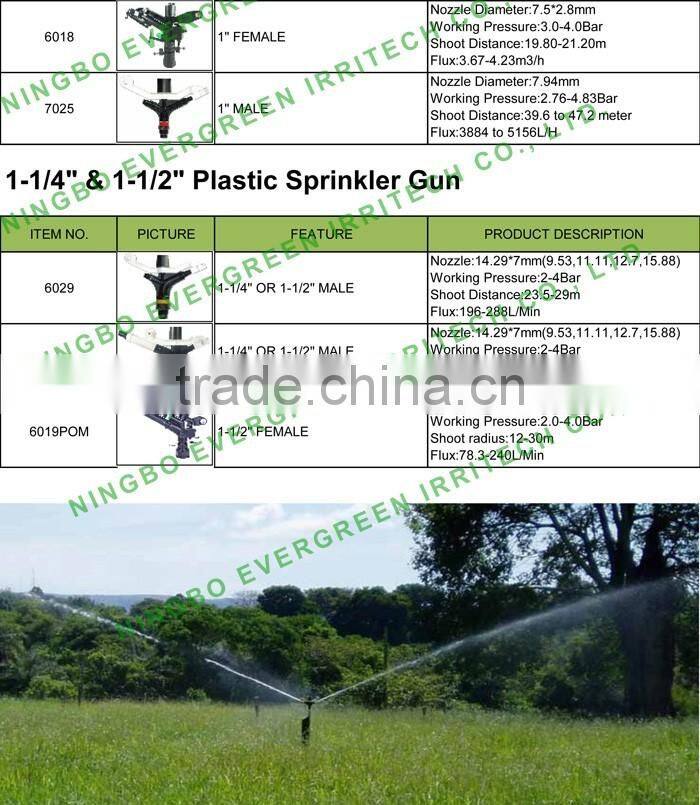 Agriculture irrigation 1-1/2'' impact big gun female plastic sprinkler water
