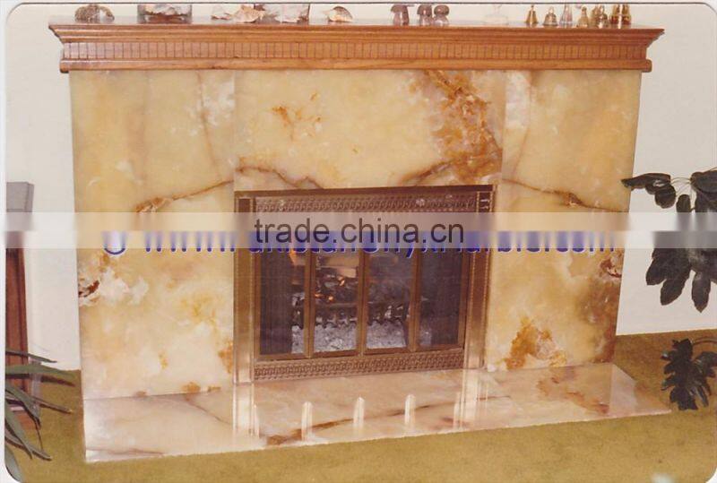 BEAUTIFUL MULTI GREEN ONYX FIREPLACES