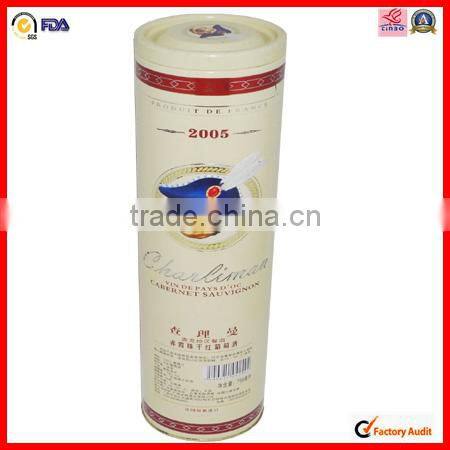 high grade red wine packing metal tin can