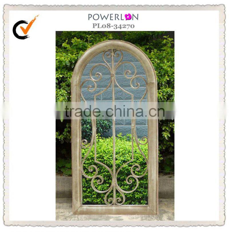 2015 vintage outdoor decorative iron mirror wall
