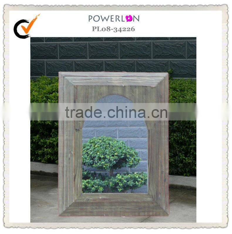 Newest wood window decorative wall mirror for garden