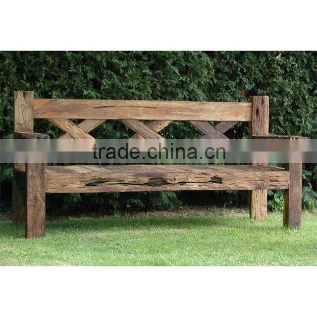 rustic wooden bench