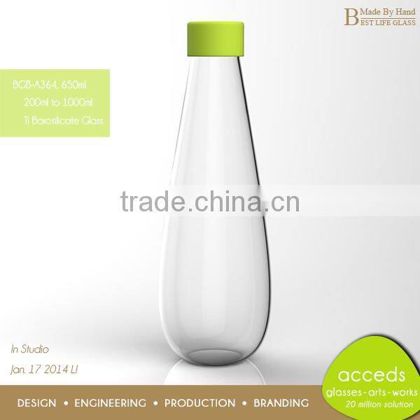 Novelty Healthy Protable Glass 750ml Sports Drink Bottles