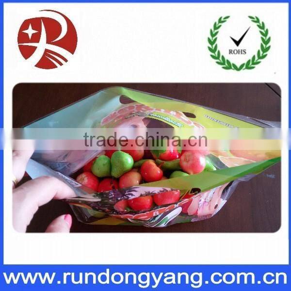 printed plastic zip lock fruit bag with handle