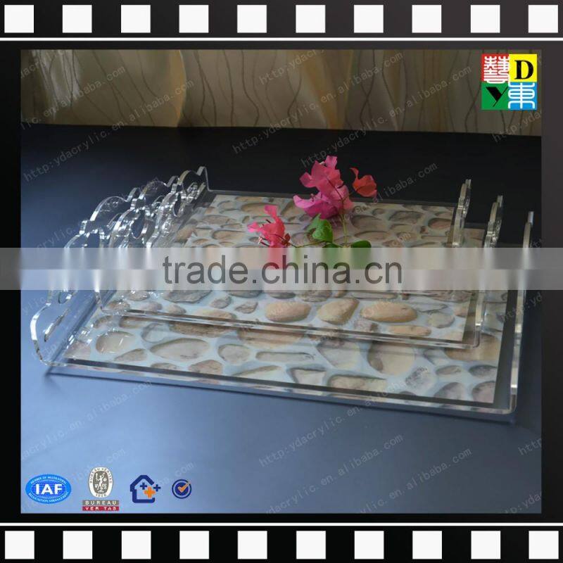 custom design high grade acrylic office table PMMA black acrylic office furntiure new acrylic waterfall console table for office