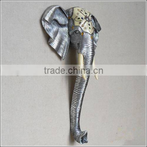 Artificial Home Indoor Decoration Resin Wall Animal Elephant Head Sculpture