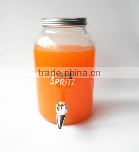 Nice Glass Orange Juice Dispenser Big Drinking 32 oz Storage Mason Jar