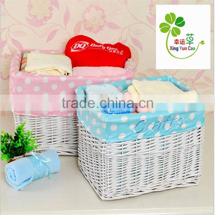 hot sale white wicker home storage basket willow garden product