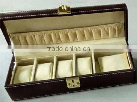 Faux Leather Watch Box Rings Bracelets Jewelry Organizer Display Storage Case