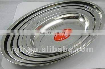 16 inch shallow stainless steel egg plate