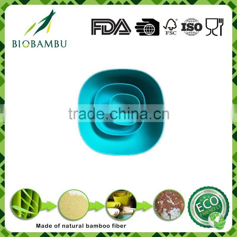 Colorful Welcome Portable Bamboo Fiber Bowl Set