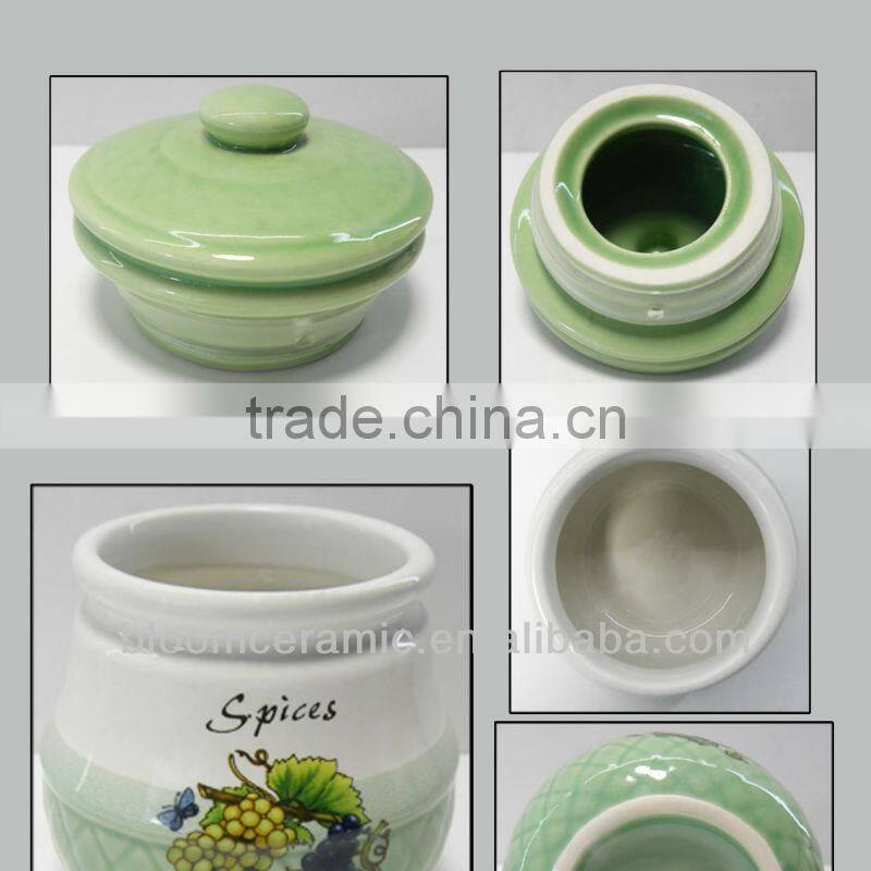 Customized design ceramic spice jar
