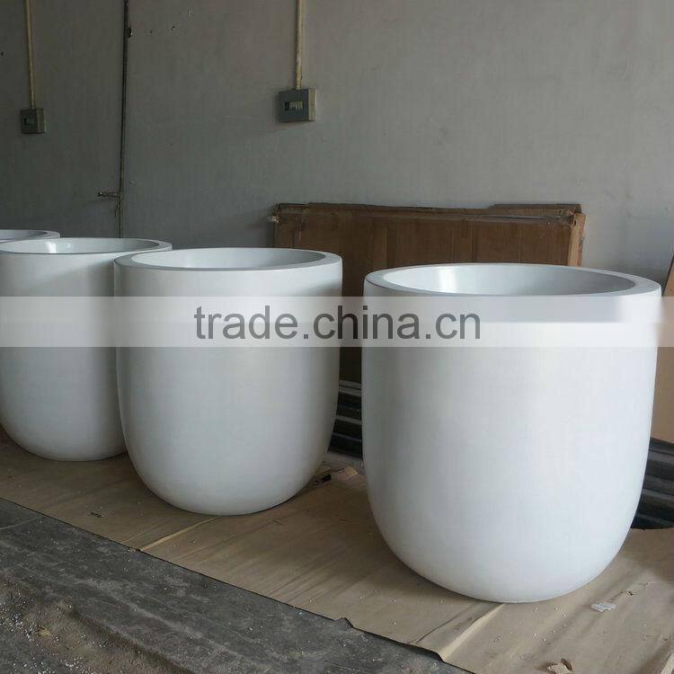 Fiberglass round flowerpot