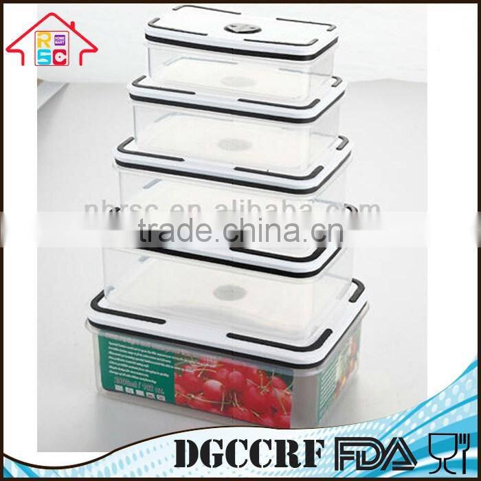 NBRSC 5 PCS Plastic Vacuum Food Storage Container in Square Shape Easy Storage Food Container