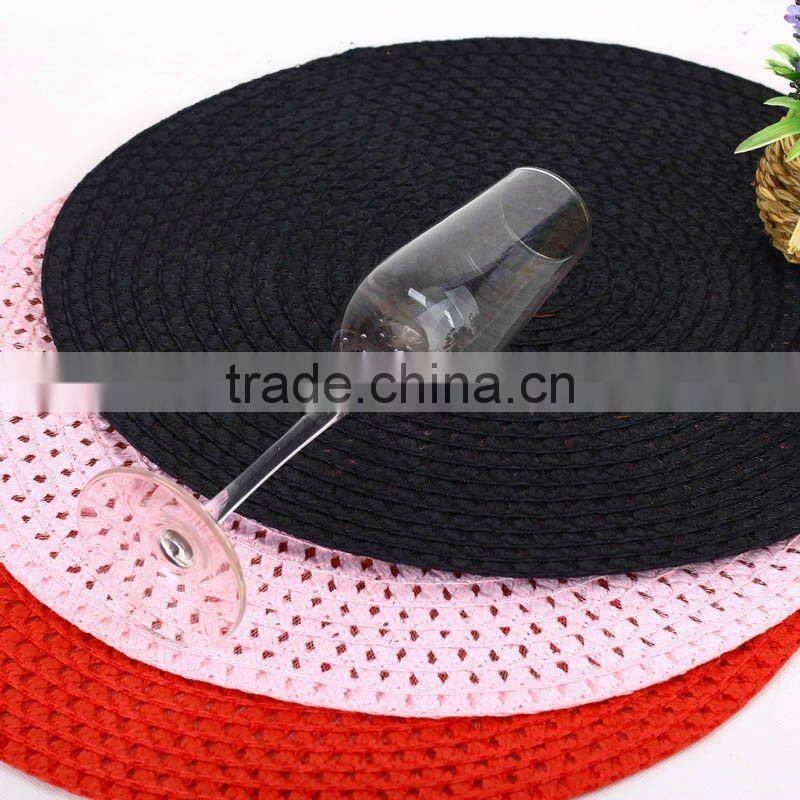 Red Color Round Woven Placemat