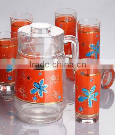 Glass Tea pot with handle and lid