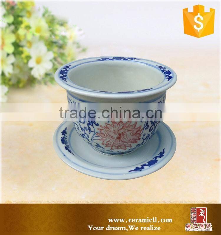 Hand painting Hexagonal flower pot for china ceramic home decor